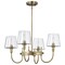 Nuvo Brookside 4-Light Chandelier Vintage Brass Clear Glass 60/7885 - alternate 1